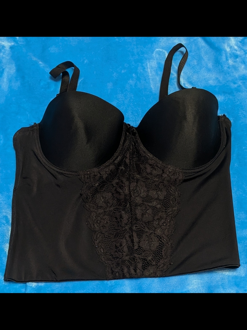 Black Lace Longline Bustier Bra